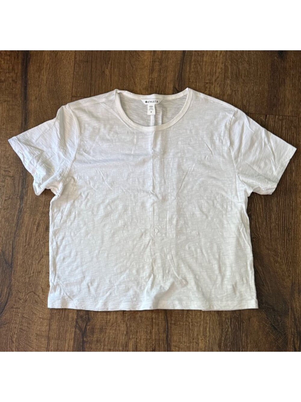 Athleta Essential Slub Crop Short-Sleeve Tee White Size M